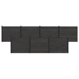 Fence Panel 7 pcs WPC and Aluminium Black 3429480