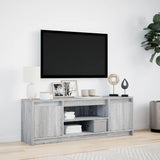TV Cabinet with LED Grey Sonoma 139.5x34x50 cm Engineered Wood 852199