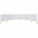 6-panel Wind Screen Fabric 800x120 cm Sand White 47174