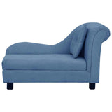 Dog Sofa with Pillow Blue 83x44x44 cm Plush 171104