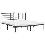 Metal Bed Frame without Mattress with Headboard Black 183x213cm 355566