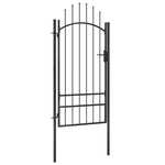 ZNTS Garden Gate Steel 1x2.5 m Black 146321