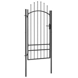 ZNTS Garden Gate Steel 1x2.5 m Black 146321