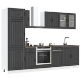 8 Piece Kitchen Cabinet Set Kalmar Black Engineered Wood 3314802