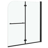 147194 Folding Shower Enclosure 2 Panels ESG 120x140 cm Black