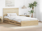 Bed Frame with Drawer Sonoma Oak 90 x 190 cm Engineer Wood 3409498