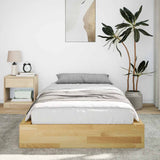 Bed Frame Oak Solid oak wood Single Bed Frame Rectangular 3324119