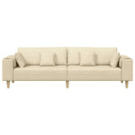 Fabric Sofa with Cushion Cream 208 cm Fabric 3335149
