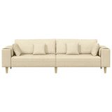 Fabric Sofa with Cushion Cream 208 cm Fabric 3335149