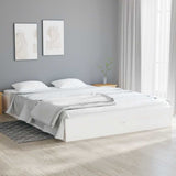 Bed Frame without Mattress White Solid Wood 120x190 cm Small Double 820073