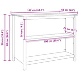 Kitchen Islands HILL White 112 x 66 x 90 cm Solid Pine Wood 42025036