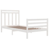 Bed Frame without Mattress White 100x200 cm Solid Wood 3105306