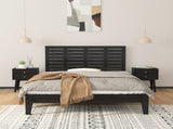 Wall Headboard Black 146x3x63 cm Solid Wood Pine 824737