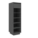 Shoe Cabinet Grey 30x34x105 cm Solid Wood Pine 813557