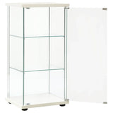 Storage Cabinet White and transparent Tempered glass, Engineered wood 322797