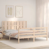 Bed Frame without Mattress King Size Solid Wood 3194121