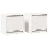 ZNTS Bedside Cabinets 2 pcs White 40x30.5x40 cm Solid Pinewood 808116