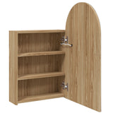 Bathroom Mirror Cabinet with LED Light Arched Oak 42x13x70 cm 357976