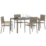 Garden Dining Set 5 pcs Grey Poly Rattan 3365391