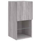 4 Piece TV Wall Units with LED Grey Sonoma Engineered Wood 3216666