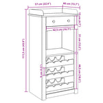 ZNTS Wine Cabinet Panama 57x40x111.5 cm Solid Wood Pine 4016390