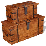 Two Piece Storage Chest Set Solid Wood 244050