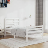 Bed Frame without Mattress White Solid Wood 100x200 cm 3105851