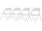 4pcs Elegant Foldable Iron & PVC Chairs for Convention & Exhibition White 27957354