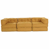 Modular Sofa 3 pcs Yellow Fabric 3315082