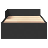 Bed Frame without Mattress Black 75x190 cm Small Single Engineered Wood 849594