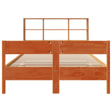 Bookcase Bed without Mattress Wax Brown 140x190cm Solid Wood Pine 3323001