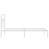 Metal Bed Frame without Mattress with Headboard White 90x190cm 376641