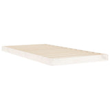 Bed Frame White Solid Pine Wood Single Durable Bed Frame 823480