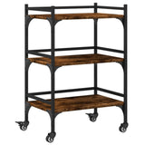 Kitchen Trolley Smoked Oak 50x35x75.5 cm Engineered Wood 842348