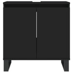 ZNTS 3 Piece Bathroom Furniture Set Black Engineered Wood 3190284