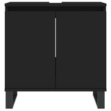 ZNTS 3 Piece Bathroom Furniture Set Black Engineered Wood 3190284