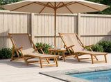 Folding Sun Lounger 2 pcs 3 Position Solid Eucalyptus Wood 3407826