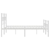 Metal Bed Frame without Mattress with Footboard White 120x200cm 355724