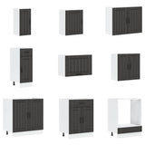 14 Piece Kitchen Cabinet Set Lucca Black Engineered Wood 3314982