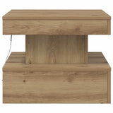 Coffee Table with LED Lights Artisian Oak 50x50x40 cm 857713