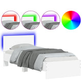 Bed Frame without Mattress with LED Lights White 90x190 cm Single 838834