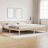 Bed Frame Brown 225.5 x 205.5 x 69.5 cm Solid Pine Wood 869786