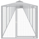Chicken Cage with Run Light Grey 117x1221x123 cm Galvanised Steel 3189078
