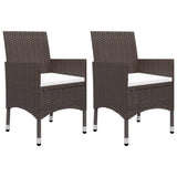 Garden Dining Set Poly rattan Brown, Cushion Cream white 3095912