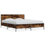 Bed Frame without Mattress Smoked Oak 150x200 cm King Size 3280004