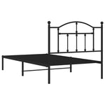 ZNTS Metal Bed Frame without Mattress with Headboard Black 100x190cm 353433