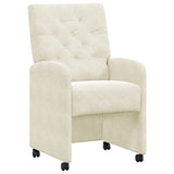Dining Chairs with Wheels 2 pcs Cream 58 x 67 x 97 cm Velvet 42017873
