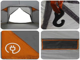 Cabin Tent Grey and Orange 6-Person Polyester and Steel 42028585