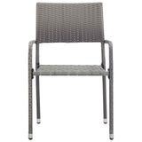 Garden Dining Chairs 6 pcs Stackable Grey Poly Rattan 318703