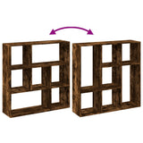 Room Divider Bookcase Smoked Oak 102x29x103.5 cm Engineered Wood 858052